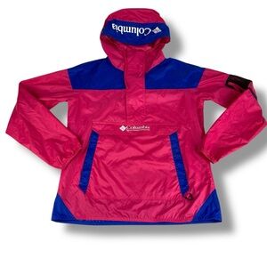Columbia Women's' Challenger Windbreaker Jacket Hot Pink & Blue Size L